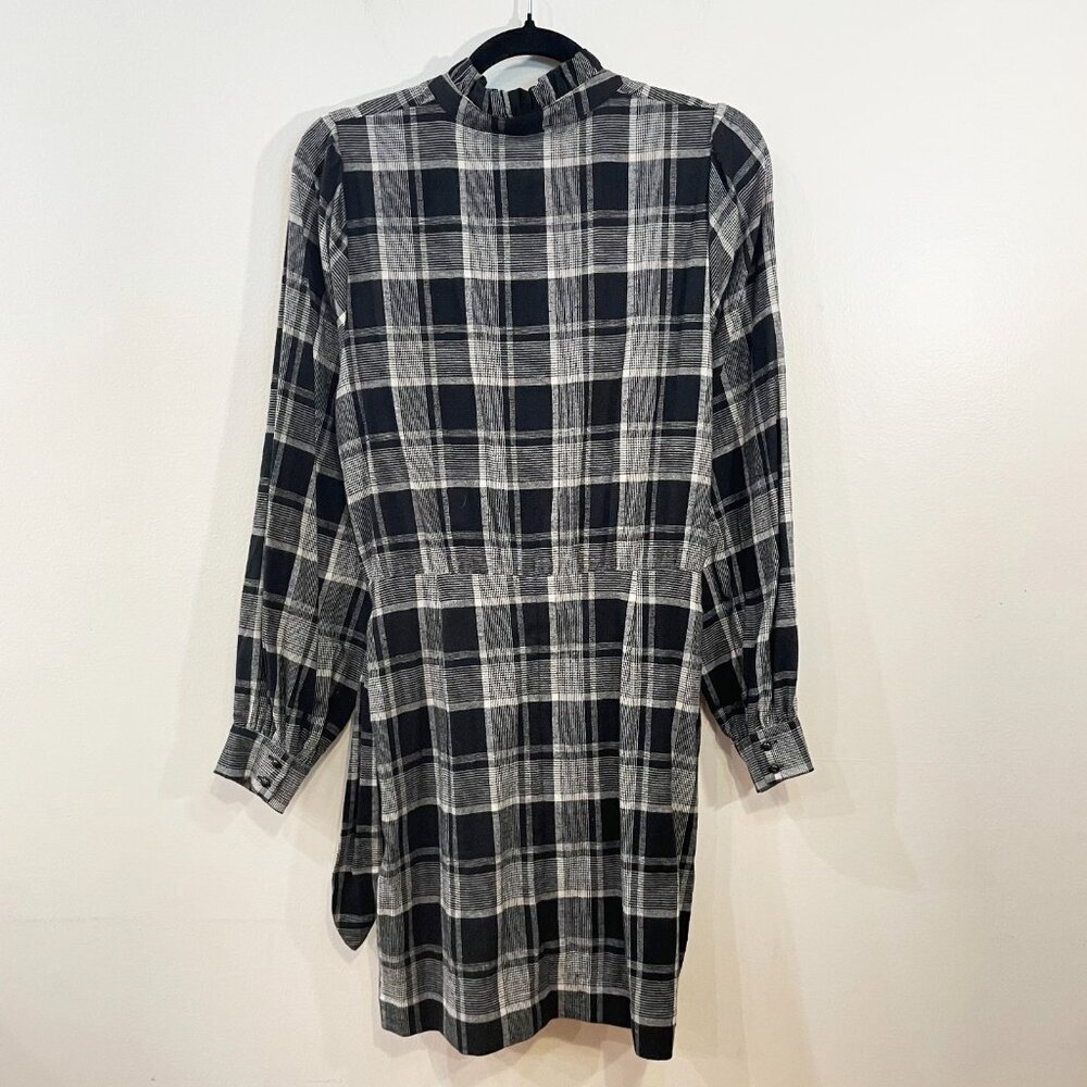 Last Chance EUC Sézane Capri Flannel Mini Wrap Shirtdress Washington Check 38, 6 - Picture 3 of 9